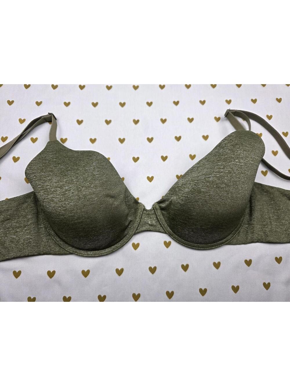 Victorias Secret Green Uplift semi Demi Balconette Bra 32D